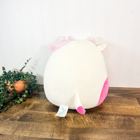 *RARE* Squishmallow 8” Caedyn The Pink Cow Heart Nostrils Valentine Kellytoy - Picture 5 of 10